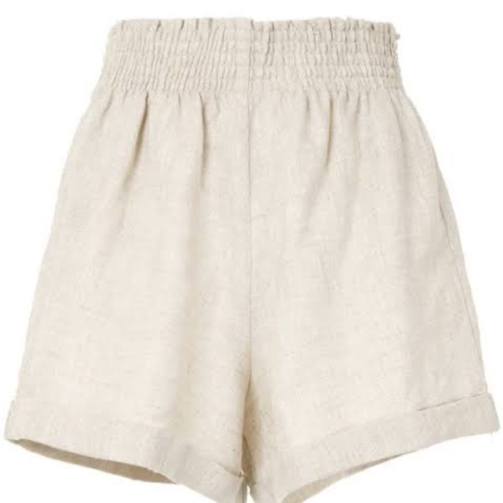 Reformation Nashville Linen Short Oatmeal Size small
